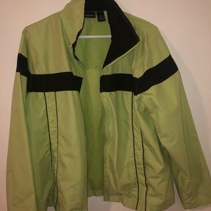 Green windbreaker